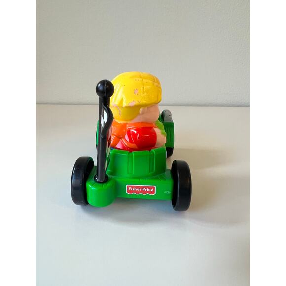 Fisher-Price Little People Little Talker Eddie with Green Race Car Rare - Picture 5 of 8